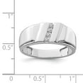 thumbnail image 4 of Sterling Silver Rhodium Plated Diamond Men's Ring, 4 of 6