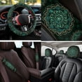 thumbnail image 4 of Uorisanigo Mandala Flower 14 Pack Car Accessories Set with Cars Seat Covers Auto Steering Wheel Accessories and Seat Belt Pads Cars Headrest Cover Armrest Cover Soft Fashion Fit for Car SUV, 4 of 6