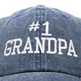 thumbnail image 2 of DALIX Number 1 Grandpa Gift Hat Vintage Cap Washed Cotton in Navy Blue, 2 of 6