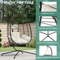 thumbnail image 3 of Egg Chair with Stand, Patio Wicker Bifanuo Hanging Chair, Hammock Swing Chair, 350LBS Capacity for Bedroom, Balcony, Garden(BR-BE), 3 of 8