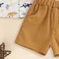 thumbnail image 7 of Kaprioy Boys Summer Outfits Short Sleeve Dinosaur Print Bow Tie Button Up Shirt Top Shorts 2Pcs Toddler Baby Boy Summer Clothes, 7 of 7