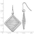 thumbnail image 2 of FJC Finejewelers 925 Sterling Silver Hand Made Dangle Rhodium Plated Shepherd Hook Earrings 46 x 42 mm, 2 of 6