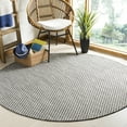 thumbnail image 2 of SAFAVIEH Courtyard Blair Checkered Indoor/Outdoor Area Rug, Black/Light Grey, 9' x 9' Round, 2 of 6