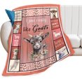 thumbnail image 2 of Goat Blanket Soft Cozy Sheep Plush Throw Blanket Super Warm Fleece Fuzzy Bedding Blanket Goat Sheep Gifts for Kids Girls Boys Women Bed Decor Stuff 60"X80", 2 of 6