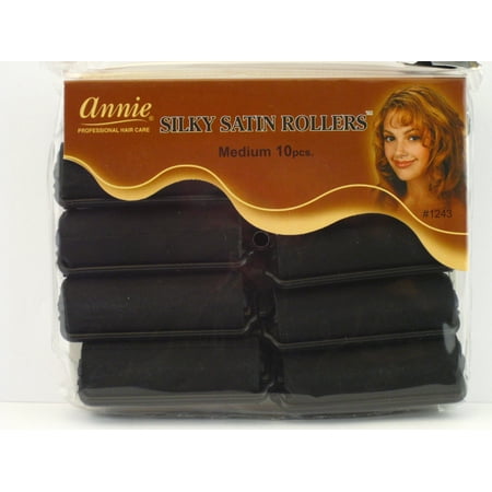 Annie Medium Silky Satin Hair Rollers - 10 Pcs.