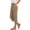 #0087-Brown, variant on Womens Casual Cropped Pants, Solid Linen Blend Pleated Trousers, Elastic High Waist with Pockets, Loose Comfy Capris Gift