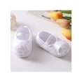 thumbnail image 2 of Baby Baptism Shoes And Headband Set Soft Sole Floral Flats And Hair Band 2 Piece Set For Infant Baby Girls, 2 of 4