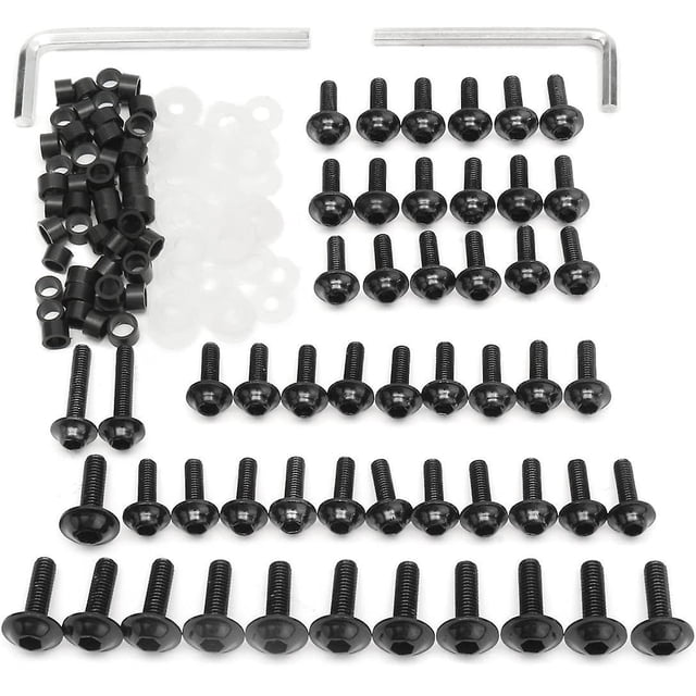 Kit de tornillos de carenado para motocicleta Yamaha YZF R6 1999-2002 BRILLAR Negro