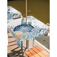 thumbnail image 2 of Outdoor Tablecloth with Umbrella Hole for Patio/Picnic/Party/Camping, Navy Blue Shell Coastal Waterproof Table Cloth Square Cover Washable, Starfish Coral Summer Ocean Nautical (60"x 60"), 2 of 9