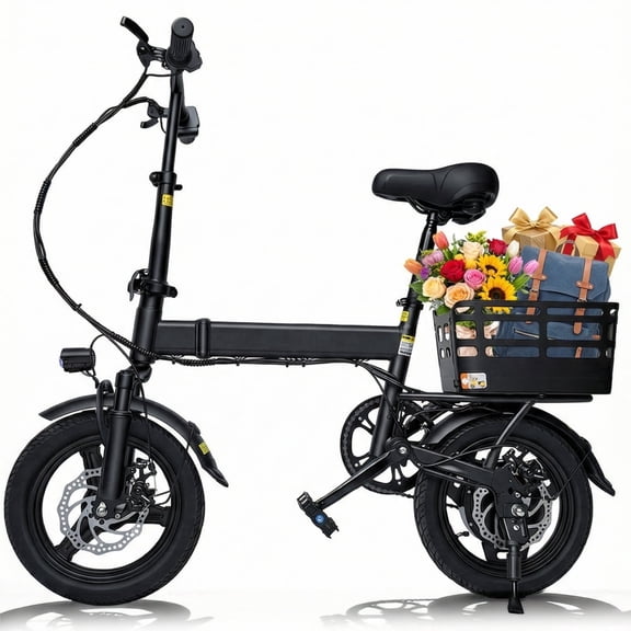 BroPath Electric Bike for Adults,Ebike,14" Folding Electric Bike,500W Motor, 20 MPH, Commuter City E-Bike,576Wh Battery,Electric Bicycle with Baskets,20  Miles,3 Mode,Mini E Bikes for Teens,UL2849