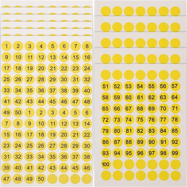 10 hojas de pegatinas digitales redondas, pegatinas de número multifunción, etiquetas adhesivas