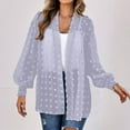 thumbnail image 5 of Aloohaidyvio Women Floral Kimono Cardigans 3/4 Ruffle Sleeve Lightweight Patchwork Flowy Boho Tie Loose Cover Ups, 5 of 6
