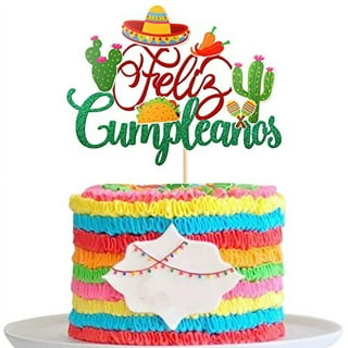 Gold Glitter Feliz Cumpleaños Cake Topper - Spanish Happy Birthday Sign,  Happy Birthday Cake Toppers, Birthday Party Decoration Supplies