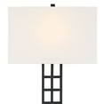 thumbnail image 3 of Possini Euro Design Ventano Modern Wall Lamp Matte Black Metal Plug-in 16" Light Fixture White Linen Shade for Bedroom Living Room House Hallway, 3 of 9
