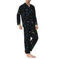thumbnail image 2 of Susaid Gamepads Print Men's Long Sleeve Pajama Set, Two-Piece Button-Down Loungewear PJs Set, Comfortable Sleepwear for Relaxation-X-Large, 2 of 7