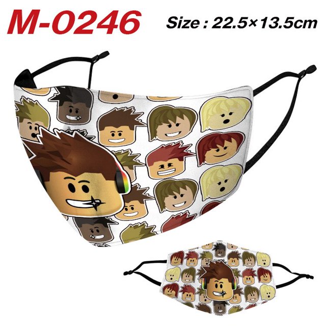 ROBLOX-mascarilla con estampado Digital alrededor del mundo Virtual, máscara antipolvo de dibujos animados a todo color, Cosplay para niñas y niños
