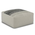 thumbnail image 1 of Simpli Home Sabella 20 inch Wide Boho Square Pouf in Gray & White PET Polyester, 1 of 6