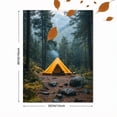 thumbnail image 3 of Qisvanset Framed Canvas Wall Art, 12x16 Inch Vintage Campfire Tent Forest Nature Wall Art, 3 of 5