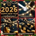 thumbnail image 4 of Gold Theme Happy New Year Banner Sparkling Design 2026 New Year Display Golden Balloons Firework Elements New Year Celebration Backdrop for New Year Party Holiday Celebration New Year Eve Event, 4 of 9