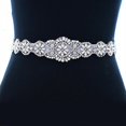 thumbnail image 1 of Cinturón de boda fino de cristal para mujer, cinturón nupcial para dama de honor de boda, accesorios de vestido de niña de flores de 14,3 pulgadas, 1 of 5
