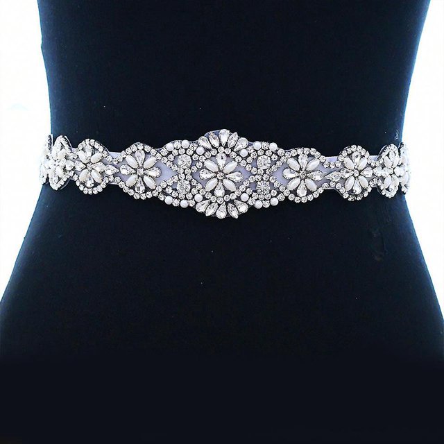 Cinturón de boda fino de cristal para mujer, cinturón nupcial para dama de honor de boda, accesorios de vestido de niña de flores de 14,3 pulgadas