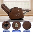 thumbnail image 7 of ModFusion Leather Dark Brown Recliner with Power Lift, Remote Control, Massage and Heating, 7 of 7