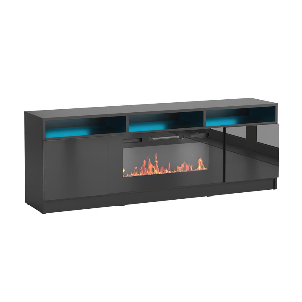 Reno 05 Electric Fireplace Modern 63" TV Stand Black