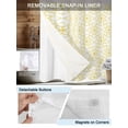 thumbnail image 3 of No Hook Cloth Fabric Shower Curtain with Snap in Liner, Yellow Flower Waterproof Shower Curtains Set with See Through Top Window, Retro Tribal Art Abstract Monochrome Texture Bath Curtains 72"x96", 3 of 6