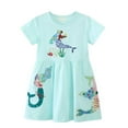 thumbnail image 1 of Robes pour Filles Robe de Pâques à Manches Courtes pour Tout-Petits Chemise Décontractée Vêtements de Jeu Applique, 1 of 6