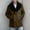 Brown, variant on TMOYZQ Mens Trench Coat Removable Faux Fur Collar Pea Coat Fashion Wool Blend Double Breasted Winter Business Windbreaker on Clearance