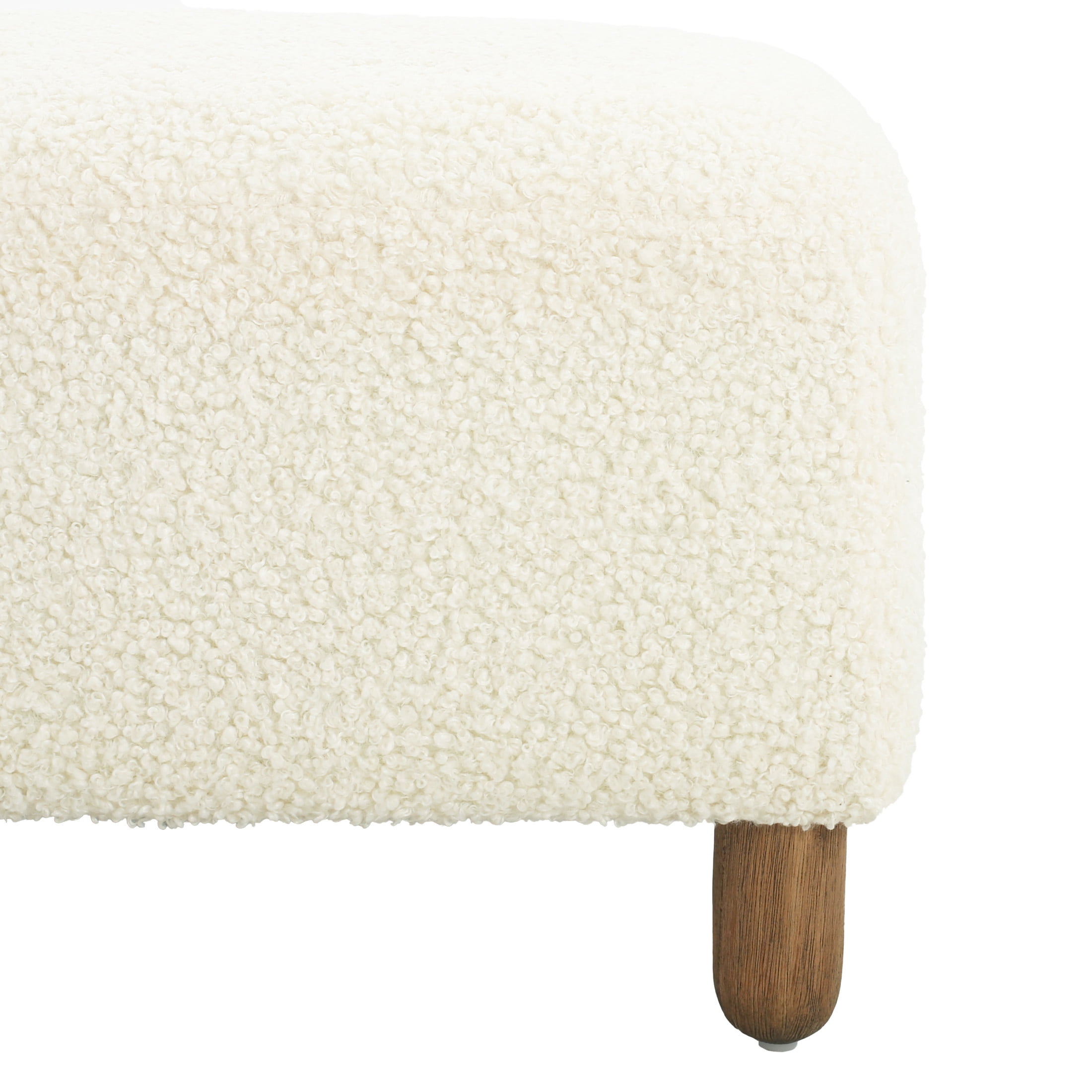 Christopher Knight Home Ryder Modern Upholstered Rectangular Ottoman, Durable Foam Cushion with Solid Wood Legs, White