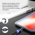thumbnail image 2 of 2m Magnetic Data Cable Fast Charging USB Three-in-one Multifunctional Mobile Phone Charging Cable One for Three Micro USB Type-C Magnetism Dustproof Charging Cables with LED Indicator, 2 of 7