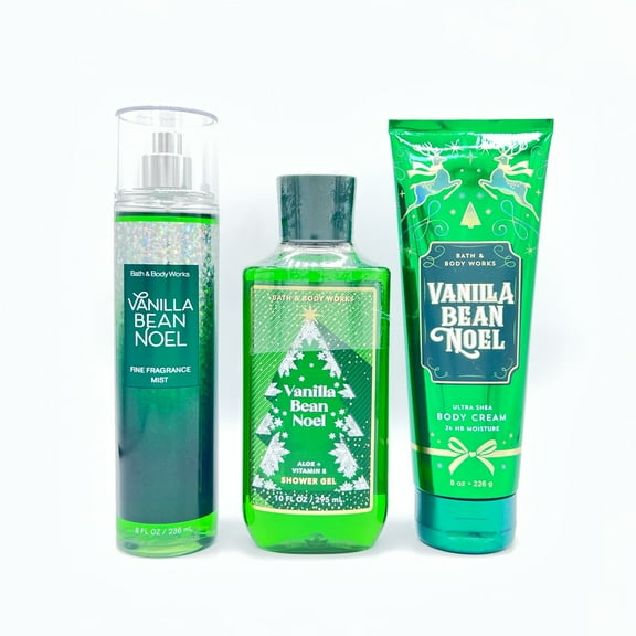 Bath & Body Works Vanilla Bean Noel Ultra Moisturizing Christmas 3-Piece Bundle
