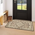 thumbnail image 4 of Washable Vintage Kitchen Mat 31"x20" Non Slip Soft Plush Low Profile Kitchen Rug, Distressed Medallion Oriental Style Sink Mat for Laundry Room Bedroom Office, 4 of 6