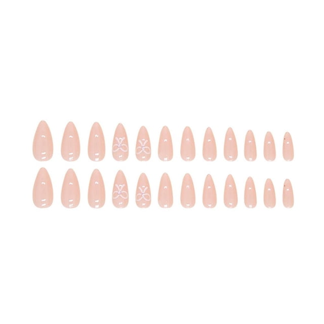 Little Love 24 Pcs Press on Nails Pink Gradient Fake False Nails. Reusable L7W9