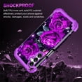 thumbnail image 6 of Casetego for Samsung Galaxy A16 5G Case,Glow in The Dark Three Layer Heavy Duty Shockproof Protection Hard Plastic Bumper+Soft Silicone Protective Case,Purple Rose, 6 of 8