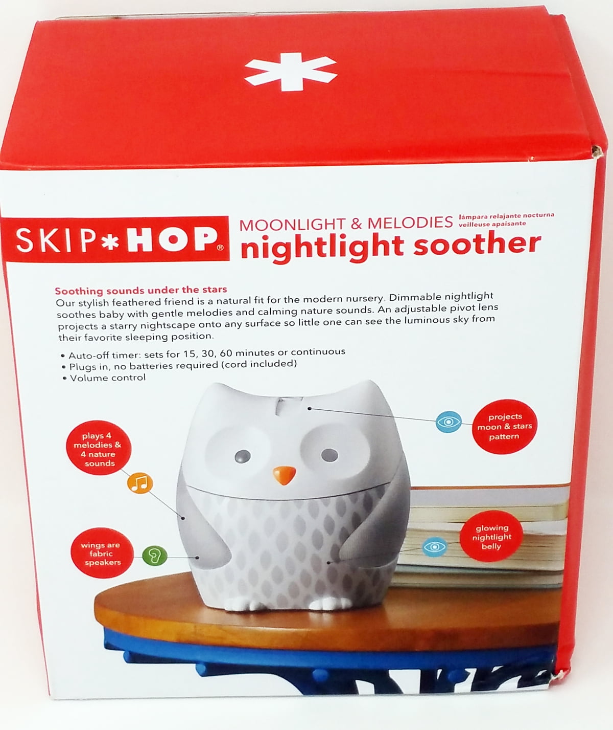 skip hop moonlight & melodies owl nightlight soother