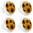 thumbnail image 2 of 4 Pcs Round White Knobs for Kitchen Cabinet Cupboard Dresser Bookcase Sunflower Drawer Pulls Handles Home Decor, 2 of 8