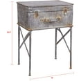 thumbnail image 2 of Foreside Home & Garden Distressed Metal Suitcase Side/End Table, 2 of 6