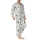 thumbnail image 2 of Balery Cute Penguins Pijama para Hombre de Dos Piezas con Manga Larga, Conjunto de Dormir y Descanso Suave con Bolsillos-Small, 2 of 7