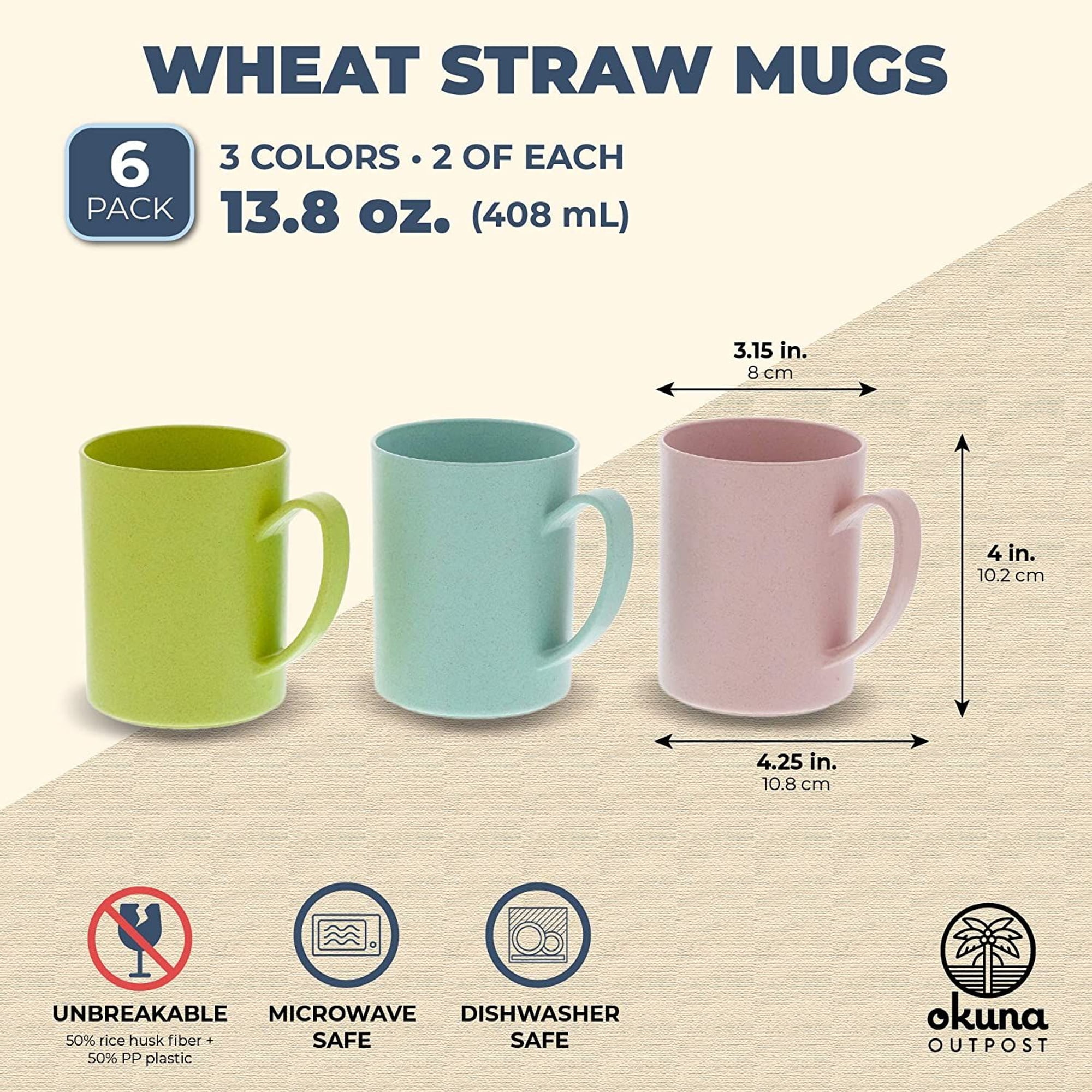 450ML Coffee Cups With Lids Wheat Straw Reusable Portable Coffee Cup  Dishwasher Safe Coffee Mug Coffee Tea Travel Cups