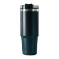 thumbnail image 4 of Capacidad de vacío de gran capacidad aislada café leche taza de té ejercicio jogging acero inoxidable bebida taza con tapa transparente en casa negro 600 ml Advancent HA011613-01B, 4 of 7