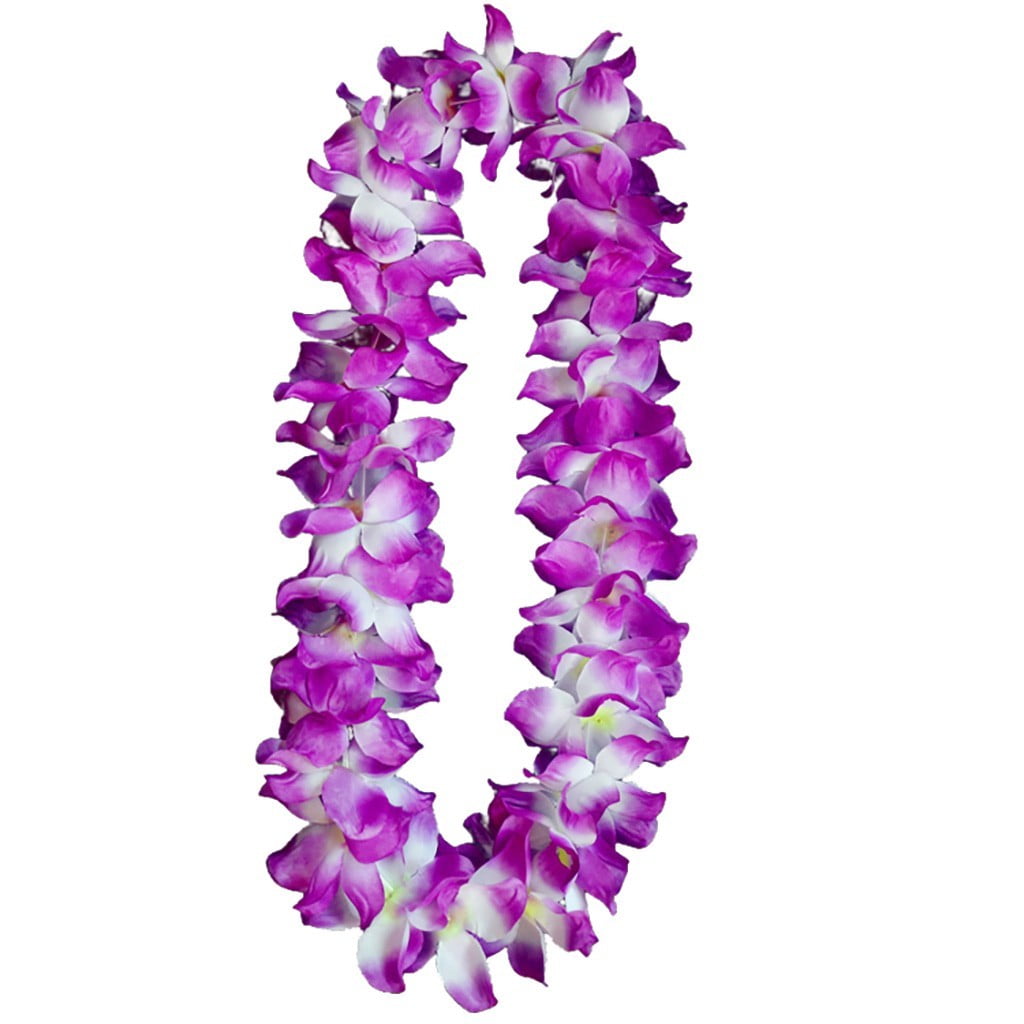 Hawaii Party Pink Beaded Lei Flower Hula Fancy Dress Garland Necklace 9.5cm 