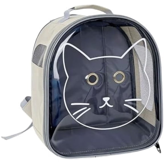 Portable Panoramic Transparent Pet Backpack - Breathable Double-Hole Design, Crossbody Cat Carrier for Outdoor Travel & Hiking