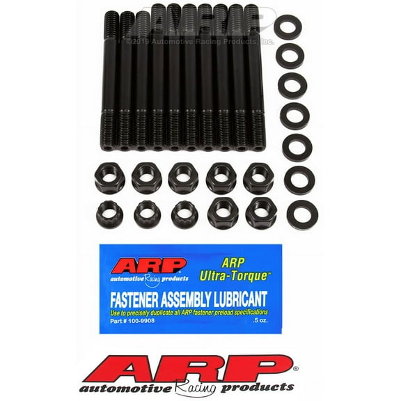 ARP 154-5410; Crankshaft Main Bearing Cap Stud; Ford 302 main stud kit with girdle; Black