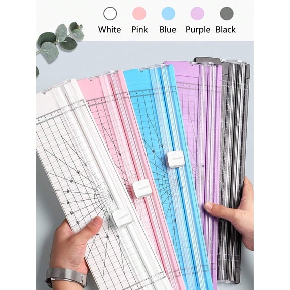 Multifunctional Paper Cutter, Bi-Directional Cutting, with Safety Protection & Side Ruler, for Office & Crafting