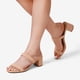 thumbnail image 5 of Tacones gruesos de dos tiras en nubuck nude para mujer DREAM PAIRS, talla 5, 5 of 6