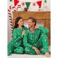 thumbnail image 4 of 2Pcs Family Matching Christmas Pajamas Sets Silk Satin Clothes Parent-Child Cute Print Sleepwear Pjs For Couples/Women/Men/Kids, 4 of 7