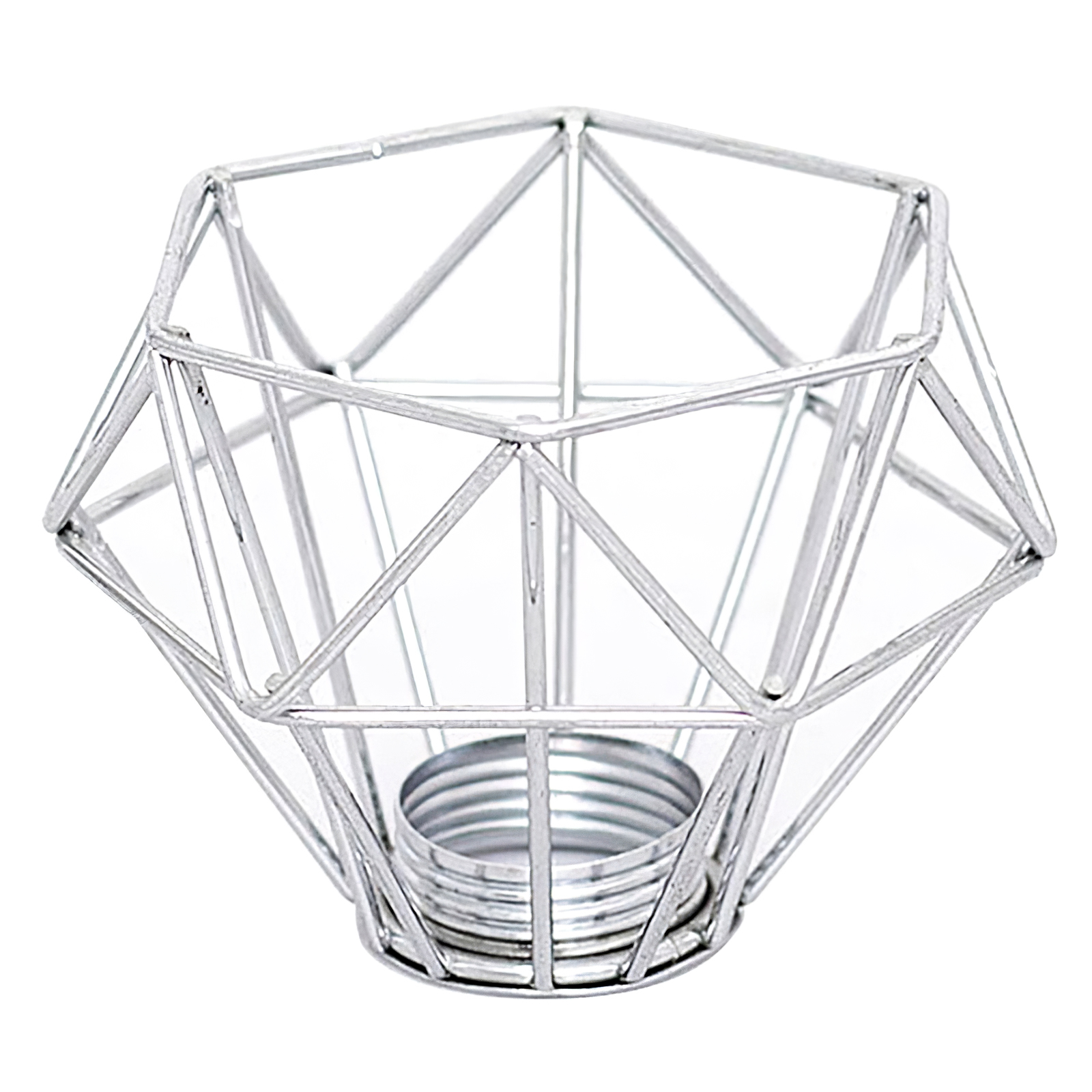 Metal Lamp Guard Diamond Shape Iron Lampshades Silver Industrial Light