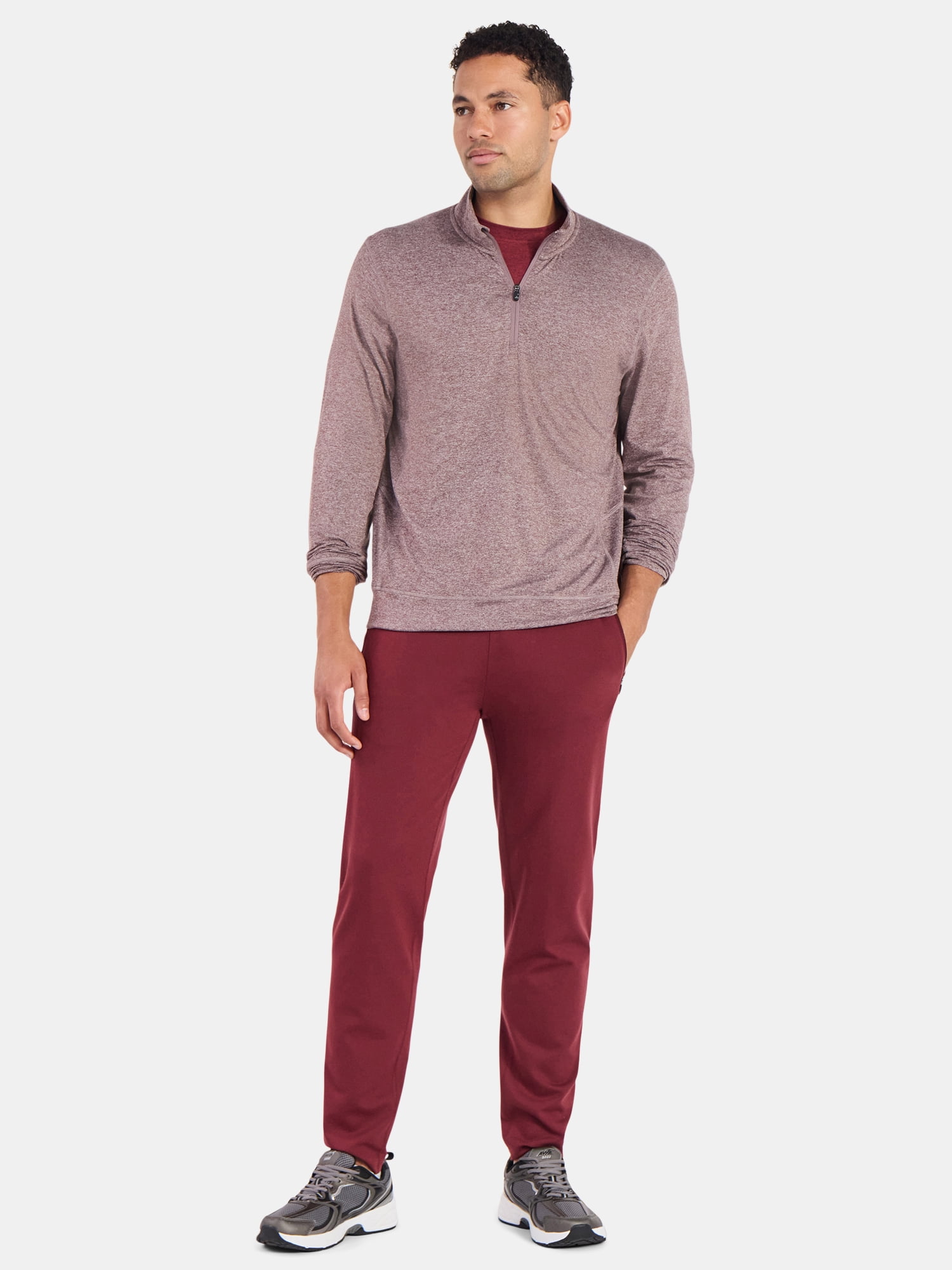Athletic Works Men's and Big Men's ButterCore Soft Quarter-Zip Pullover Shirt, Sizes S-3XL